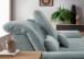 Polstergarnitur >Riordan< Schlaffunktion, Stauraum, Webstoff Corto mint - 314x104x184 (BxHxT)