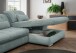 Polstergarnitur >Riordan< Schlaffunktion, Stauraum, Webstoff Corto mint - 314x104x184 (BxHxT)