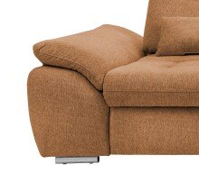 Polstergarnitur >Riordan< Schlaffunktion, Stauraum, Webstoff Corto curry - 314x104x184 (BxHxT)