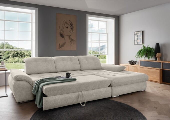 Polstergarnitur >Riordan< Schlaffunktion, Stauraum, Webstoff Corto be, 1.789,95 €