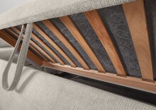 Polstergarnitur >Riordan< Schlaffunktion, Stauraum, Webstoff Corto beige - 314x104x184 (BxHxT)