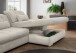 Polstergarnitur >Riordan< Schlaffunktion, Stauraum, Webstoff Corto beige - 314x104x184 (BxHxT)