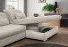 Polstergarnitur >Riordan< Schlaffunktion, Stauraum, Webstoff Corto beige - 314x104x184 (BxHxT)