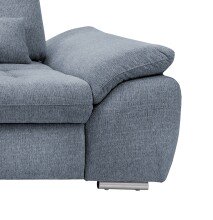 Polstergarnitur >Riordan< Schlaffunktion, Stauraum, Webstoff Corto hellblau - 314x104x184 BxHxT