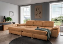 Polstergarnitur >Riordan< Schlaffunktion, Stauraum,...