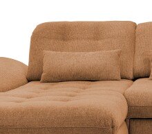 Polstergarnitur >Riordan< Schlaffunktion, Stauraum, Webstoff Corto curry - 314x104x184 (BxHxT)