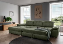 Polstergarnitur >Riordan< Schlaffunktion, Stauraum,...