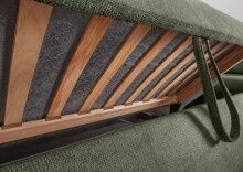 Polstergarnitur >Riordan< Schlaffunktion, Stauraum, Webstoff Corto moosgrün - 314x104x184 BxHxT