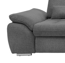 Polstergarnitur >Riordan< Schlaffunktion, Stauraum, Webstoff grau/braun - 314x104x184 (BxHxT)