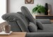 Polstergarnitur >Riordan< Schlaffunktion, Stauraum, Webstoff grau/braun - 314x104x184 (BxHxT)