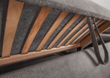 Polstergarnitur >Riordan< Schlaffunktion, Stauraum, Webstoff grau/braun - 314x104x184 (BxHxT)