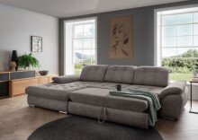 Polstergarnitur >Riordan< Schlaffunktion, Stauraum,...