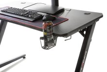 Gamingtisch >DX-RACER< in schwarz, Holzwerkstoff/ Metall - 111x75x80cm (BxHxT)
