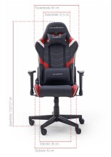 Gaming-Stuhl >DX-RACER< in schwarz/ rot/ weiß - 68x120x68 (BxHxT)