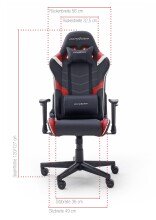 Gaming-Stuhl >DX-RACER< in schwarz/ rot/ weiß - 68x120x68 (BxHxT)