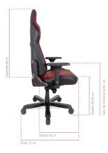 Gaming-Stuhl >DX-RACER< in schwarz / rot - 70x133x70cm (BxHxT)