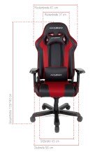 Gaming-Stuhl >DX-RACER< in schwarz / rot - 70x133x70cm (BxHxT)