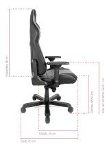 Gaming-Stuhl >DX-RACER< in schwarz / grau - 70x133x70cm (BxHxT)