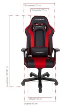Gaming-Stuhl >DX-RACER< in schwarz/ rot - 70x133x70cm (BxHxT)