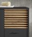 Hochschrank >Liguria< 1 Tür, 2 Schübe, anthrazit / evoke eiche Dekor - 38x191x35cm (BxHxT)