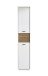 Hochschrank >Liguria< 2 Türen, 2 Schübe, weiß / evoke eiche Dekor - 38x191x35cm (BxHxT)