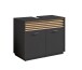 Waschbeckenunterschrank >Liguria< Anthrazit / Evoke Eiche Dekor - 80x64x40 (BxHxT)