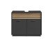 Waschbeckenunterschrank >Liguria< Anthrazit / Evoke Eiche Dekor - 80x64x40 (BxHxT)