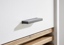 Waschbeckenunterschrank >Liguria< in Weiß / Evoke Eiche Dekor - 80x64x40 (BxHxT)