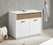 Waschbeckenunterschrank >Liguria< in Weiß / Evoke Eiche Dekor - 80x64x40 (BxHxT)