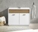 Waschbeckenunterschrank >Liguria< in Weiß / Evoke Eiche Dekor - 80x64x40 (BxHxT)