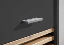 Badkommode >Liguria< in Anthrazit / Evoke Eiche Dekor - 60x106x35cm (BxHxT)