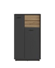 Badkommode >Liguria< in Anthrazit / Evoke Eiche Dekor - 60x106x35cm (BxHxT)