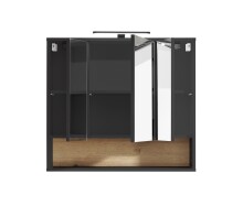 Badezimmerspiegelschrank >Liguria< in Anthrazit / Evoke Eiche - 80x72x21 (BxHxT)