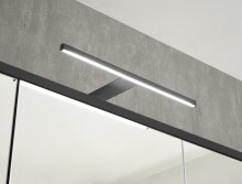 Badezimmerspiegelschrank >Liguria< in Anthrazit / Evoke Eiche - 80x72x21 (BxHxT)