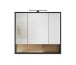 Badezimmerspiegelschrank >Liguria< in Anthrazit / Evoke Eiche - 80x72x21 (BxHxT)