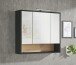 Badezimmerspiegelschrank >Liguria< in Anthrazit / Evoke Eiche - 80x72x21 (BxHxT)