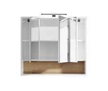 Badezimmerspiegelschrank >Liguria< in Weiß / Evoke Eiche Dekor - 80x72x21cm (BxHxT)