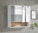 Badezimmerspiegelschrank >Liguria< in Weiß / Evoke Eiche Dekor - 80x72x21cm (BxHxT)