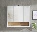 Badezimmerspiegelschrank >Liguria< in Weiß / Evoke Eiche Dekor - 80x72x21cm (BxHxT)