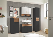 Badezimmer-Set >Liguria< (4-tlg.) in Anthrazit /...