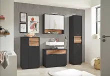 Badezimmer-Set >Liguria< (4-tlg.) in Anthrazit /...