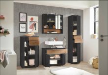 Badezimmer-Set >Liguria< (4-tlg.) in Anthrazit /...