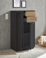 Badezimmer-Set >Liguria< (4-tlg.) in Anthrazit / Evoke Eiche Dekor - 220x191x40cm (BxHxT)