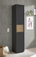 Badezimmer-Set >Liguria< (4-tlg.) in Anthrazit / Evoke Eiche Dekor - 220x191x40cm (BxHxT)