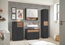 Badezimmer-Set >Liguria< (4-tlg.) in Anthrazit /...