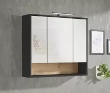 Badezimmer-Set >Liguria< (2-tlg.) in Anthrazit / Evoke Eiche Dekor - 80x191x40 (BxHxT)