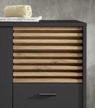 Badezimmer-Set >Liguria< (2-tlg.) in Anthrazit / Evoke Eiche Dekor - 80x191x40 (BxHxT)