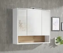 Badezimmer-Set >Liguria< (2-tlg.) in Weiß / Evoke Eiche Dekor - 80x191x40 (BxHxT)