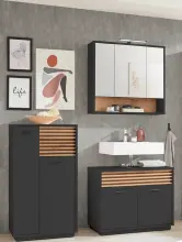 Badezimmer-Set >Liguria< (3-tlg.) in Anthrazit /...