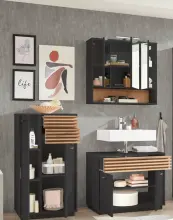 Badezimmer-Set >Liguria< (3-tlg.) in Anthrazit /...